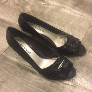 Black open toed heels